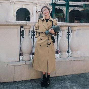 Spring Autumn Khaki Women's Trench Coat 61M