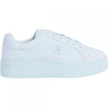 Tommy Hilfiger Women's Blue Leather Platform Sneakers