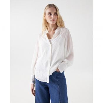 Camisa semitransparente de manga larga con bordado para mujer Salsa Jeans