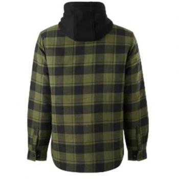 Green Quilted Flannel Shirt Jacket