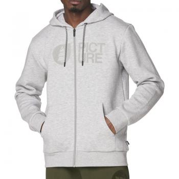 Storlek L Picture Basement Flock Zip Hoodie – Herr – Grau/Weiß