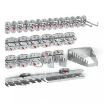 Kit de support d’outils 28 pièces – 14 crochets, 6 double crochets, 8 diviseurs