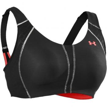 UA Women's Performance Sports Bra, High Impact, Black/Red, 32C