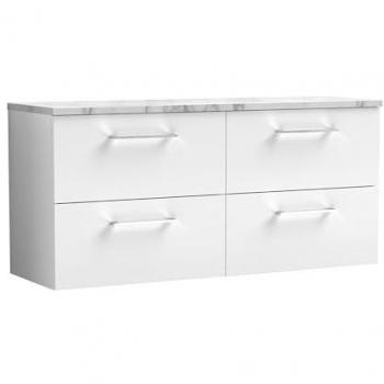 Nuie Arno 4 Drawer Vanity Unit with Matt Carrera Marble Worktop