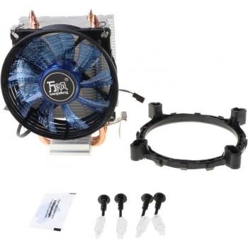 BlueTherm 2 – Refroidisseur CPU Master avec caloducs en cuivre et lumière bleue LED, ventilateurs PWM