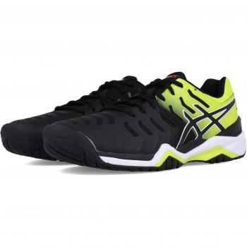 Herren Tennis Schuh ASICS Gel-Resolution 7 Mehrfarbig (Black/Sour Yuzu)