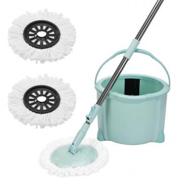 Fregona de limpieza 360 grados Cleanhome con cubo y 2 cabezales