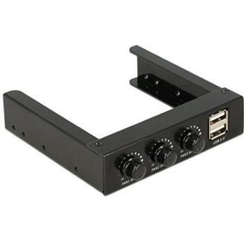 DELOCK 3,5 Zoll (8,89cm) Front Panel > 2 x USB 2.0 und Lüftersteuerung