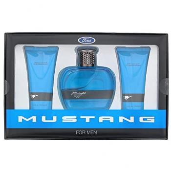 Mustang Blue Cologne Gift Set 100ml EDT + 100ml Aftershave Balm + 100ml Hair & Body Wash