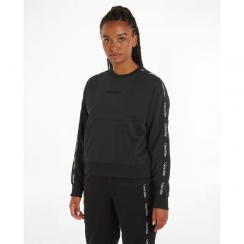 Felpa Crop Calvin Klein Sport Logo Nera