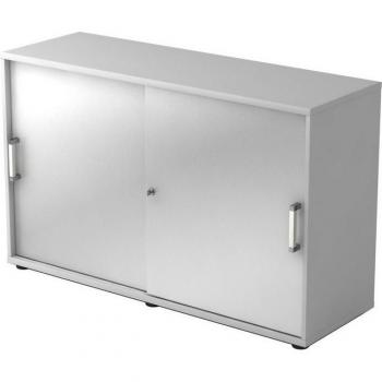 Schiebetürschrank 2OH 120x40x74,8cm Grau/Silber