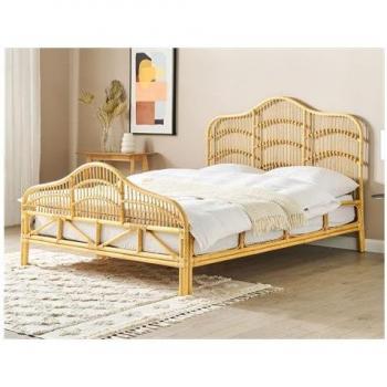 Elegant Light Wood Bed Frame with Braided Headboard