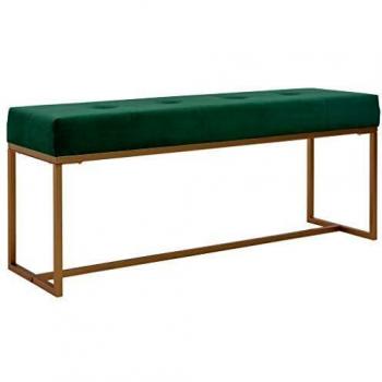 Garderobenbank 120 cm in Grünem Samt – elegante Sitzbank