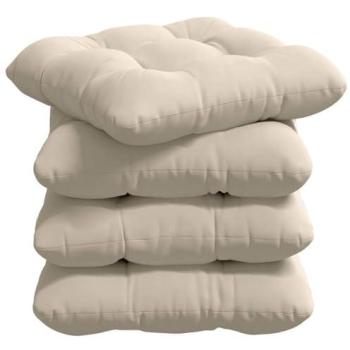 SilkSoft Beige Seat Comforts – 4 Pieces, 40x40cm, Microfiber Material