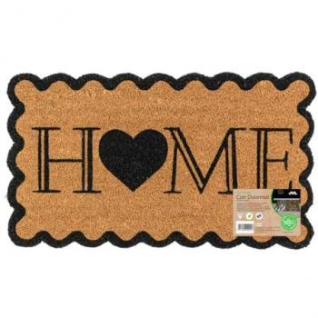 Eco Coir Door Mat – 40x70 cm, Scalloped Home Style, Latex‑Backed, JVL