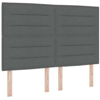 Headboard LED con Strisce Grigio Scuro 160 cm Tessuto