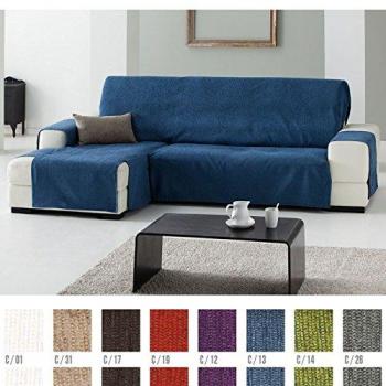 FUNDA DE SOFÁ CHAISE LONGUE ZOCO AZUL CON BRAZO IZQUIERDO