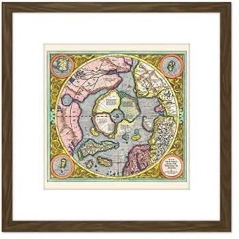 Mercator Arctic Expedition: 8×8” Brown Wood Frame