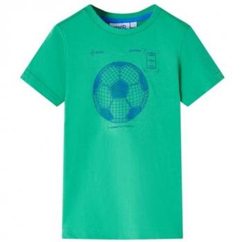 Camiseta Infantil Verde Neón de Manga Corta Cuello Redondo 128