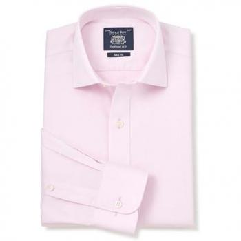 Savile Row Company Pink Twill Dress Shirt (Single Cuff)
