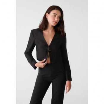 Blazer Croppato Nero con Fiocco XS – Stradivarius