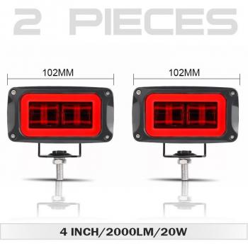Éclairage de travail 8D 4 pouces 2000lm 20W 6000K