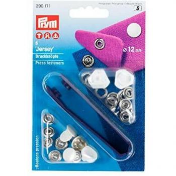 Prym Jersey Pression 12 mm Blanc Capuche Lisse