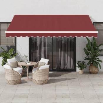 LED-Markise Automatisch Weinrot 400x350 cm