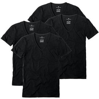 TOM TAILOR Herren T-Shirt V-Ausschnitt 4er Pack