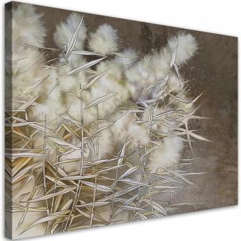 60x40 Reed Grass Boho Print – Beige Canvas