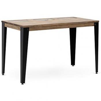 Mesa de Estudio Lunds 120x60x74cm Negro Madera Maciza Pino Vintage