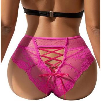 Rêve Floréal – Culotte de Luxe Rose à la Dentelle et Lacets