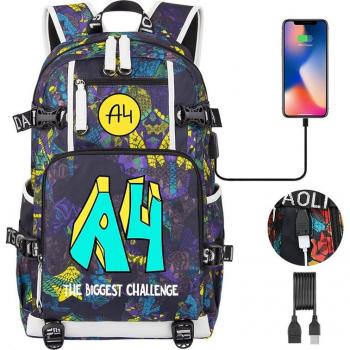 Morrales Escolares Donut con Estampado Lamba y Puerto USB