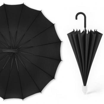 16-Bone Long Handle Waterproof Steel Skeleton Umbrella