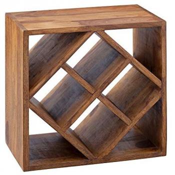 KADIMA DESIGN handgefertigtes Weinregal aus Sheesham Holz für 8 Flaschen