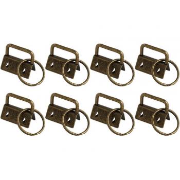 50Pcs Silver Keychain Hardware for DIY Fabric Projects (25mm)