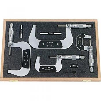 Helios Preisser 0800 513 Micrometer Tool 0-100 mm, 0.01 mm Accuracy, DIN 863-1