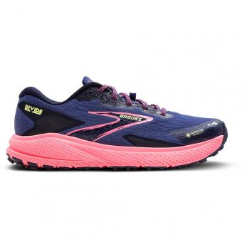 Ténis Feminino Brooks Divide 5 GORE-TEX Azul e Rosa