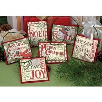 Dimensions Christmas Sayings Cross Stitch Ornaments Set