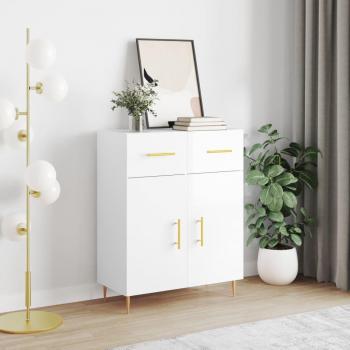 Engineered Wood Sideboard with High Gloss Finish in White