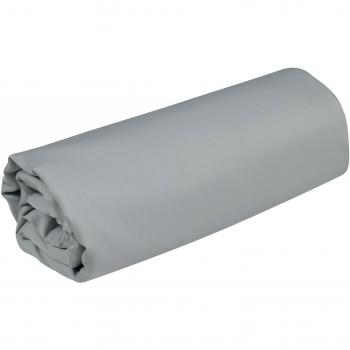 Drap Housse Satin de Coton Concerto, 140 x 190 x 35 cm, Gris Clair