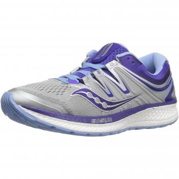 Saucony Women's Hurricane Iso 4 Running Shoe, Grey/Purple, 6.5 Medium US