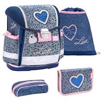 Belmil Schulranzen Set 4-teilig ergonomischer Schulranzen für Mädchen