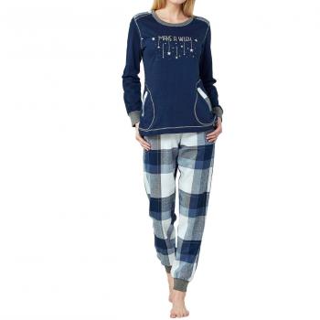 Flanell-Rebellen‑Schlafanzug für Damen Größe 44