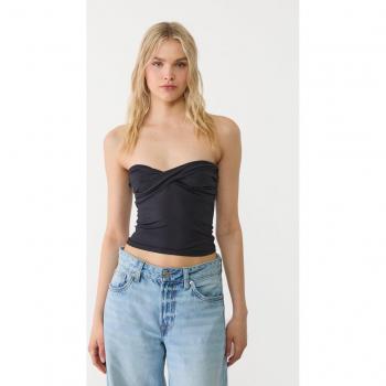 Poliammide Top a Fascia Nero XS – Stradivarius