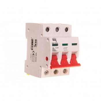 Interrupteur Sectionneur 3 Modules – 63A – Rail DIN – Blanc