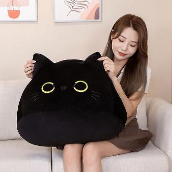 Dulce Gato Negro en Almohadilla Suave