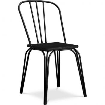 Lillor Industrial Wood & Metal Dining Chair