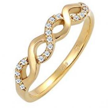 Elli Infinity Verlobungsring mit Diamant (0,09 ct.) in 585 Gelbgold für Damen
