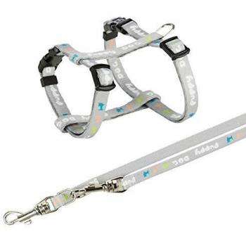 Trixie Pup‑Ready Harness and Leash – Light Gray, 2m